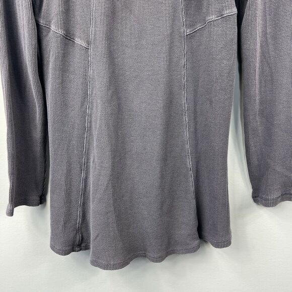 Soft Surroundings Gray Thermal Waffle Knit Cowl Neck Tunic Top Size PM - Picture 7 of 12